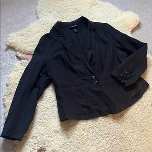 Lane Bryant linen blazer size 14 black like new